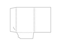 Weisse Papier-Mappe mit zwei Stecklaschen.