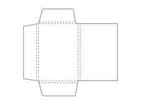 Papier-Mappe mit drei Klapplaschen und Fllhhe.