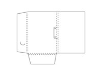 Papier-Mappe mit vorgestanzter Heftstreifenform.