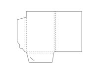 Papier-Mappe mit einer verkrzten, rechten Stecklasche.