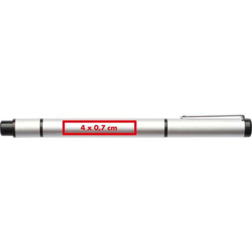 Silberfarbener Metall-Doppelstift mit Clip.