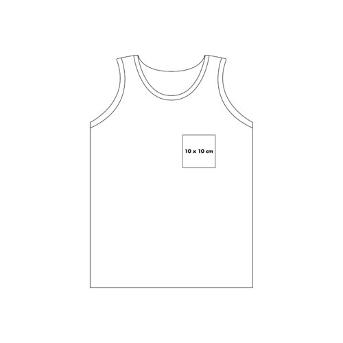 Weisses Baumwoll-Tanktop, sportlich geschnitten.