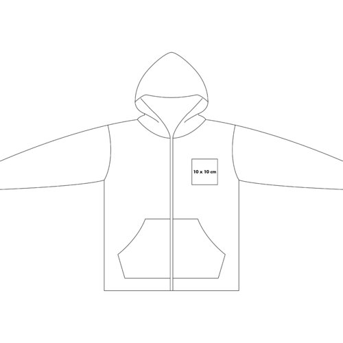 Sweatjacke mit durchgehendem Reiverschluss und Kapuze.