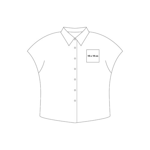 Kurzarm-Bluse mit Knopfleiste und Kragen.