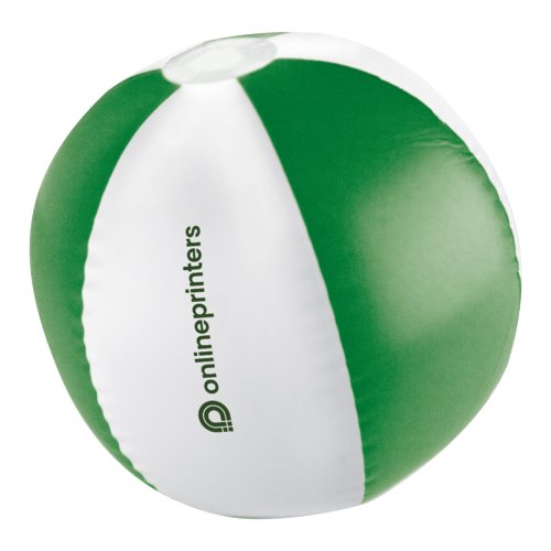 Zweifarbiger Strandball aus Kunststoff.