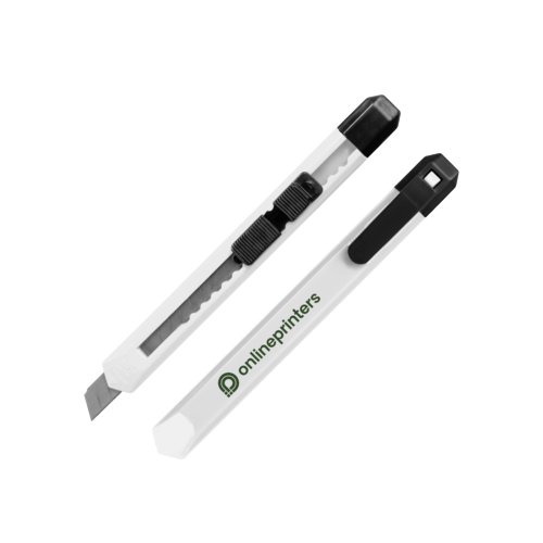 Weies Kartonmesser mit ausziehbarer Klinge.