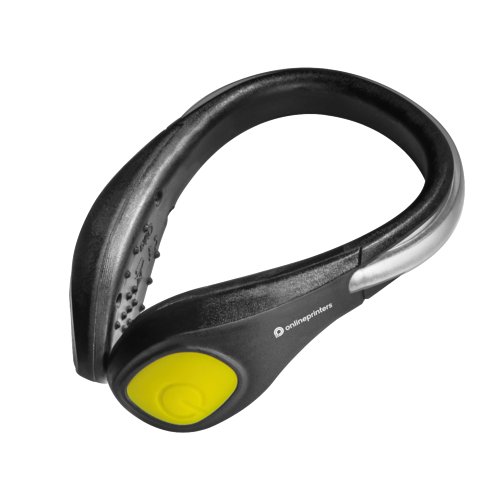 Schuhlicht aus Kunststoff mit gelbem Licht und Reflektor.