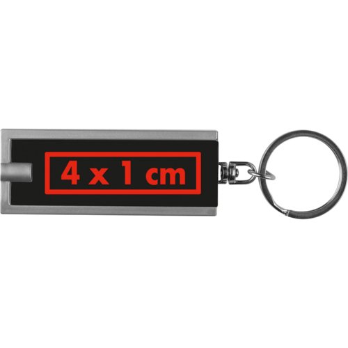 Rechteckiger Schlsselanhnger aus Kunststoff mit LED-Licht.