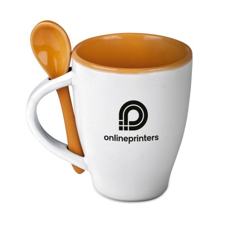 Keramikbecher mit passendem Lffel.