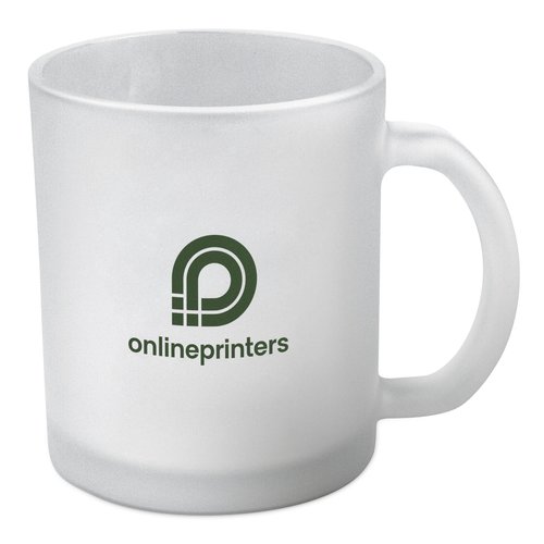 Klarglas-Kaffeebecher mit Henkel.