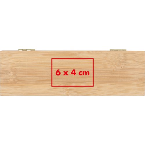 Holz-Teebeutelbox mit Deckel und Fchern.
