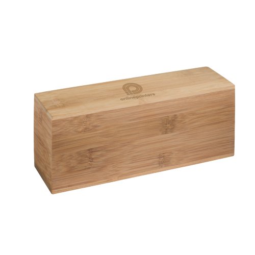 Braune Tee-Box aus Holz mit Deckel.