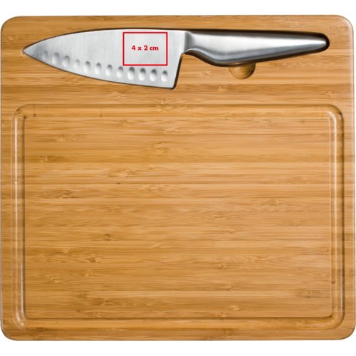 Holz Schneidebrett mit Messer.