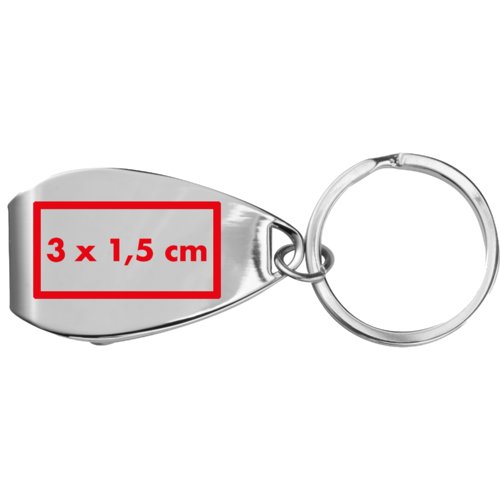 Metall-Flaschenffner mit Schlsselring.