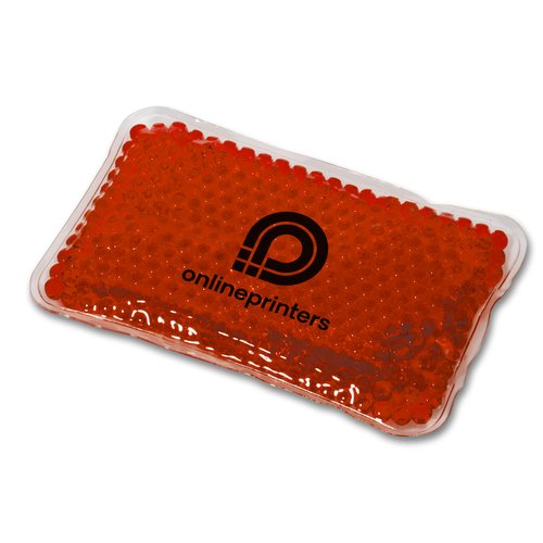 Rotes Khl-/Wrme-Pad mit Gelperlen-Fllung.