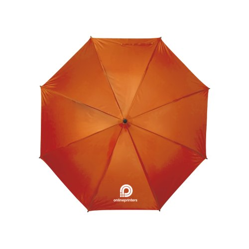 Oranger Regenschirm mit manuellem ffnungsmechanismus.
