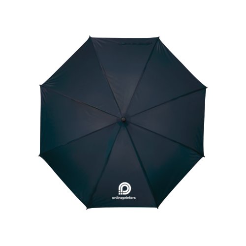 Dunkelblauer Regenschirm mit manuellem ffnungsmechanismus.