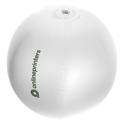 Weier Strandball aus Kunststoff mit Luftventil.