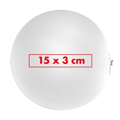 Weier Strandball aus Kunststoff mit mattem Finish.