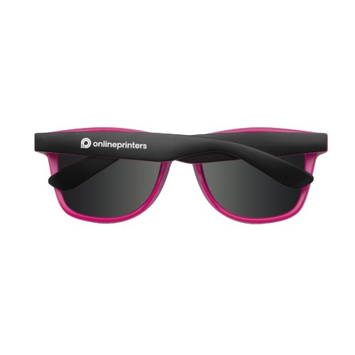 Pinke Sonnenbrille aus Kunststoff mit dunklen Glsern.
