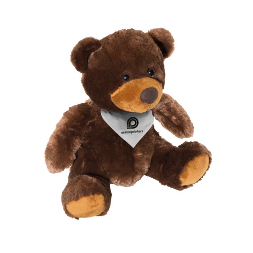 Brauner Plschteddybr mit Halstuch.