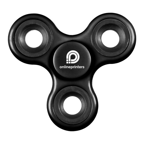 Schwarzer Fidget Spinner mit drei Armen.