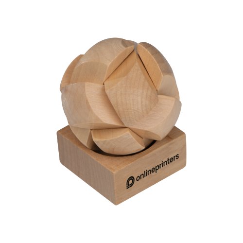 Helles Holz-Geduldspiel mit Basis.