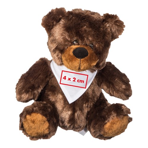 Brauner Plsch-Teddybr mit Halstuch.