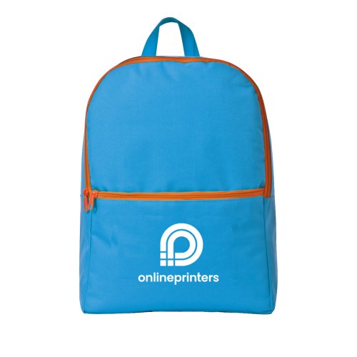 Trkiser Rucksack aus Stoff mit Reiverschluss.