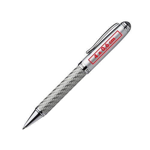 Metall-Kugelschreiber mit Clip und Druckmechanismus.