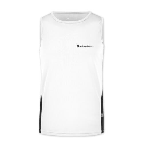 Wei�es/Schwarzes Polyester Tanktop f�r Herren.