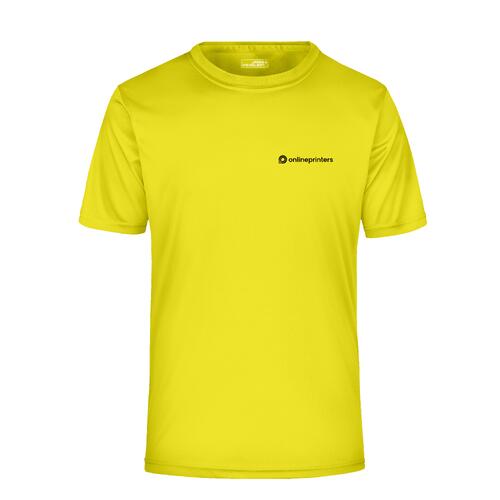 Neongelbes Polyester T-Shirt f�r Herren mit kurzen �rmeln.