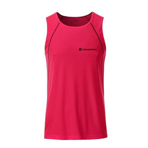Neonpinkes/graues Tanktop aus Polyester f�r Herren.