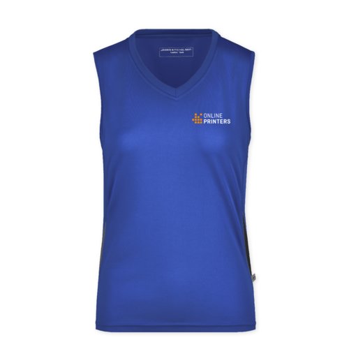 Royalblaues Polyester Tanktop fr Damen.