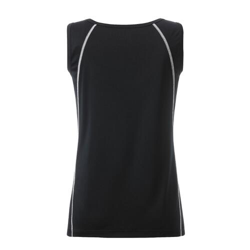 Schwarz-wei�es Sport-Tanktop aus Polyester f�r Damen.