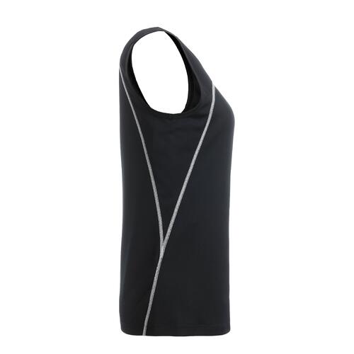 Schwarzes und wei�es Tanktop aus Polyester f�r Damen.