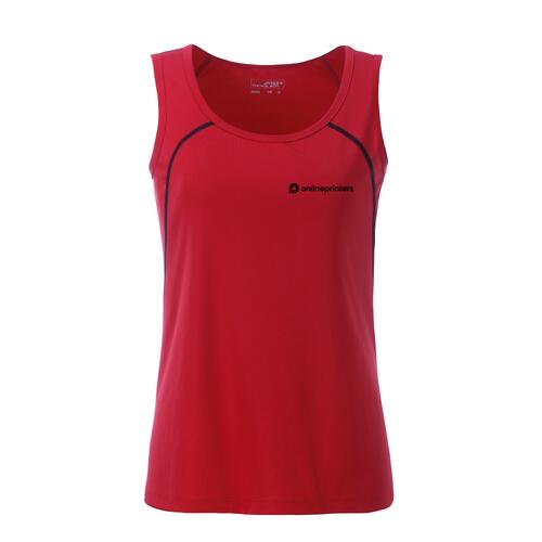 Rotes Polyester-Tanktop f�r Damen mit sportlichem Schnitt.