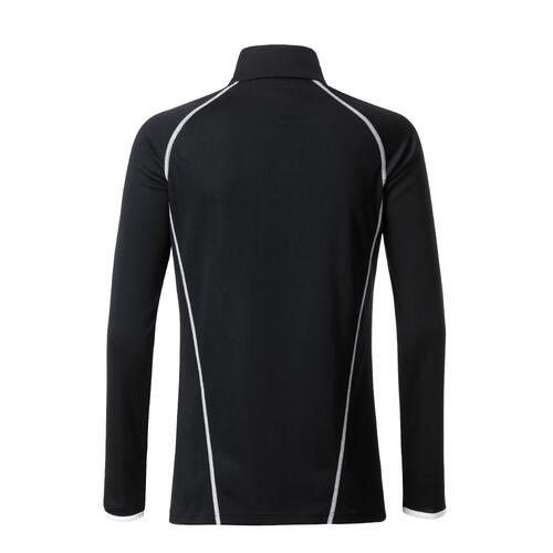 Schwarz-wei�es Langarmshirt aus Polyester f�r Damen.