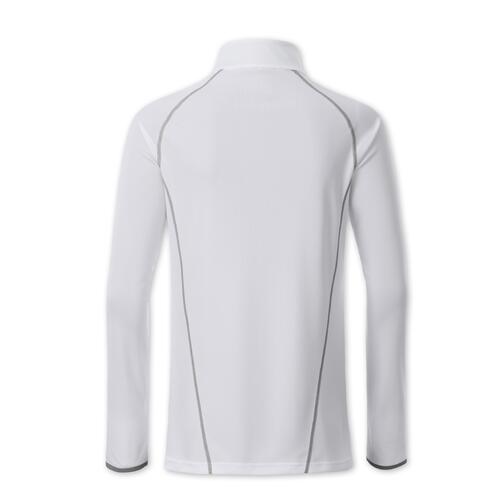 Wei�es Longsleeve aus Polyester f�r Damen.