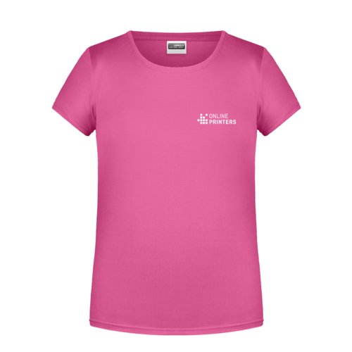 Pinkes Baumwoll-T-Shirt für Mädchen mit kurzen Ärmeln.