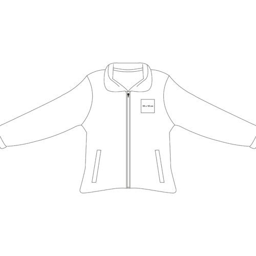 Fleece Jacke mit durchgehendem Reiverschluss und Taschen.