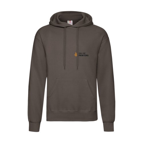 Brauner Hoodie aus Baumwollmischung mit Kapuze und Kngurutasche.