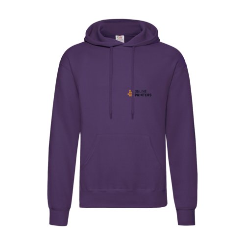 Violetter Hoodie aus Baumwollmischung mit Kapuze und Kngurutasche.