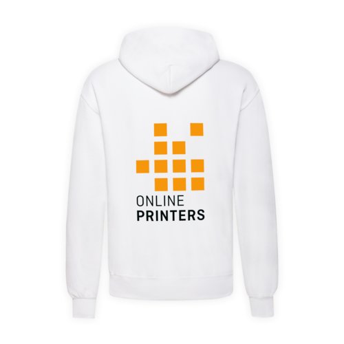 Weier Baumwoll-Polyester-Hoodie fr Herren mit Kapuze.
