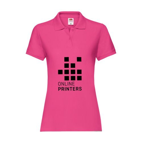 Fuchsiafarbenes Baumwoll-Poloshirt fr Damen.