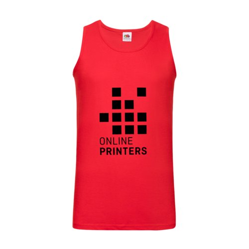 Rotes Baumwoll-Tanktop fr Herren mit Rundhalsausschnitt.