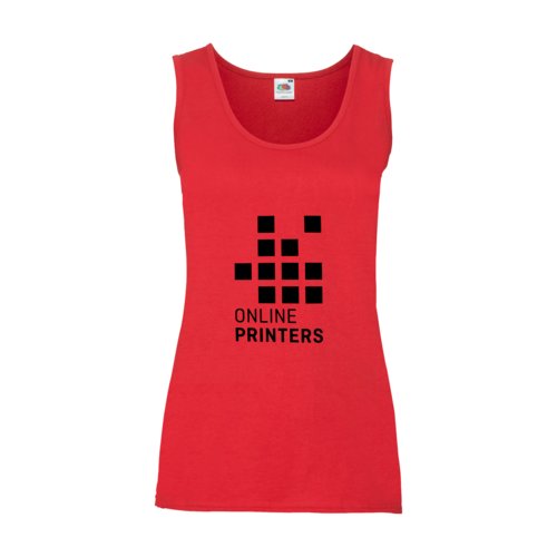 Rotes Baumwoll-Tanktop fr Damen mit geripptem Halsausschnitt.
