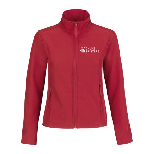 Rote Softshelljacke aus Polyester und Elasthan fr Damen.