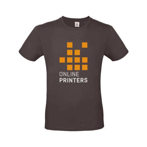 Braunes Baumwoll-T-Shirt für Herren mit kurzen Ärmeln und Rundhalsausschnitt.