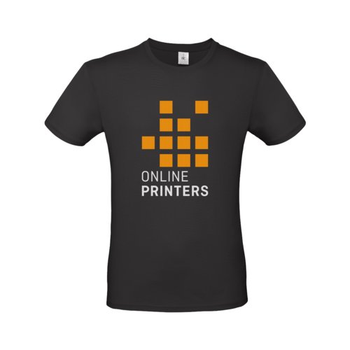 Schwarzes Baumwoll-T-Shirt für Herren mit kurzen Ärmeln.